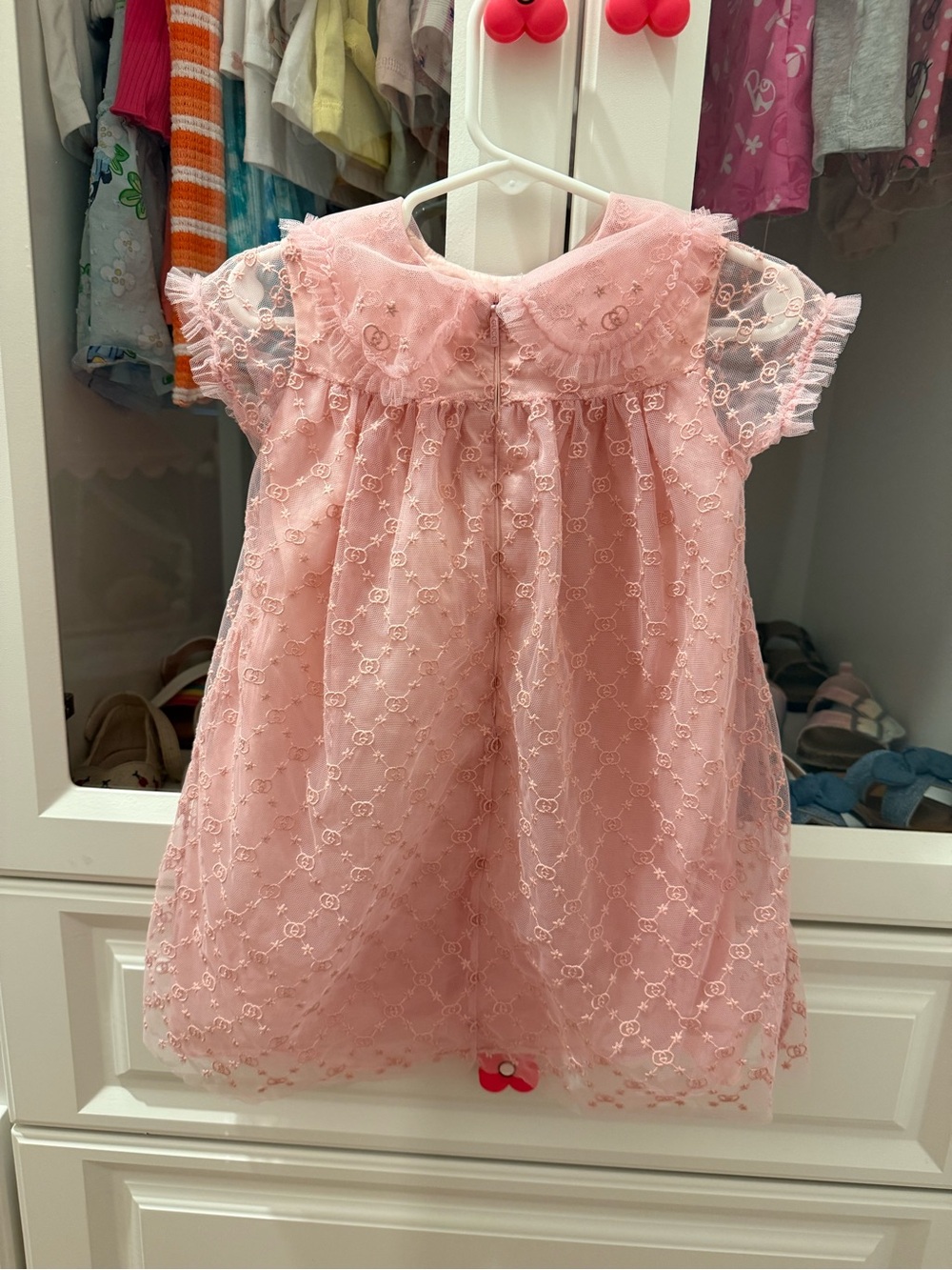 Gucci Pink Lace Overlay Girls Dress - Picture 2 of 4